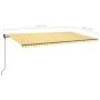 Toldo retráctil manual con postes amarillo y blanco 6x3 m de , Toldos - Ref: Foro24-3070203, Precio: 674,56 €, Descuento: %