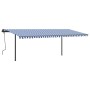 Manuell einziehbare Markise mit blauen und weißen Stangen 6x3,5 m von , Markisen - Ref: Foro24-3070276, Preis: 709,46 €, Raba...