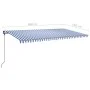 Manual retractable awning with blue and white poles 6x3.5 m by , Awnings - Ref: Foro24-3070276, Price: 683,43 €, Discount: %