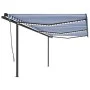 Toldo retráctil manual con luz LED azul y blanco 6x3,5 m de , Toldos - Ref: Foro24-3070281, Precio: 715,56 €, Descuento: %
