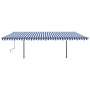 Manual retractable awning with blue and white LED light 6x3.5 m by , Awnings - Ref: Foro24-3070281, Price: 728,01 €, Discount: %