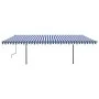 Manual retractable awning with blue and white LED light 6x3.5 m by , Awnings - Ref: Foro24-3070281, Price: 715,61 €, Discount: %