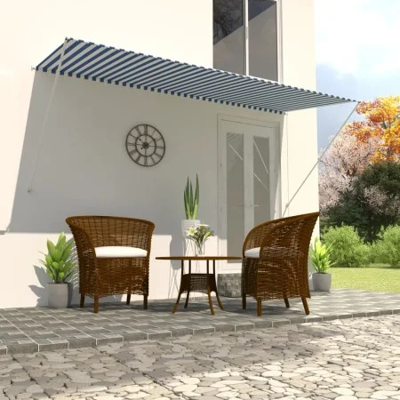 Toldo retráctil 300x150 cm azul y blanco de , Toldos - Ref: Foro24-143749, Precio: 65,35 €, Descuento: %