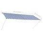 Einziehbare Markise 300x150 cm blau und weiß von , Markisen - Ref: Foro24-143749, Preis: 65,35 €, Rabatt: %