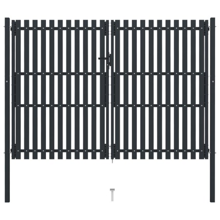 Doppeltes Zauntor aus anthrazitgrauem Stahl, 306 x 250 cm von , Gartentore - Ref: Foro24-146355, Preis: 667,23 €, Rabatt: %