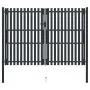 Cancela doble de valla de acero gris antracita 306x250 cm de , Puertas de jardín - Ref: Foro24-146355, Precio: 655,36 €, Desc...