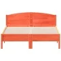 Estructura cama con cabecero madera pino marrón cera 120x200 cm de , Camas y somieres - Ref: Foro24-842601, Precio: 128,22 €,...