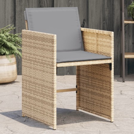 Sillones jardín con cojines 4 uds ratán sintético beige mezcla by , Garden chairs - Ref: Foro24-364989, Price: 151,60 €, Disc...