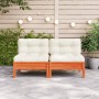 Sofá de esquina de jardín y cojines madera pino marrón cera by , Modular outdoor sofas - Ref: Foro24-838158, Price: 98,64 €, ...