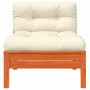 Sofá de esquina de jardín y cojines madera pino marrón cera by , Modular outdoor sofas - Ref: Foro24-838158, Price: 98,64 €, ...