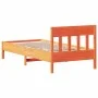 Bed frame with wax brown pine wood headboard 75x190 cm by , Beds and slatted bases - Ref: Foro24-842681, Price: 85,00 €, Disc...