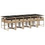 Set comedor de jardín 11 pzas con cojines ratán sintético beige by , Garden sets - Ref: Foro24-3211296, Price: 709,51 €, Disc...