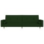 Sofá cama de 2 plazas con dos almohadas terciopelo verde oscuro by , Sofas - Ref: Foro24-375751, Price: 287,99 €, Discount: %