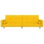 Sofá cama de 2 plazas con dos almohadas terciopelo amarillo by , Sofas - Ref: Foro24-375753, Price: 280,13 €, Discount: %