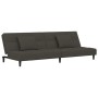 Sofá cama de 2 plazas con dos almohadas terciopelo gris oscuro by , Sofas - Ref: Foro24-375808, Price: 250,51 €, Discount: %