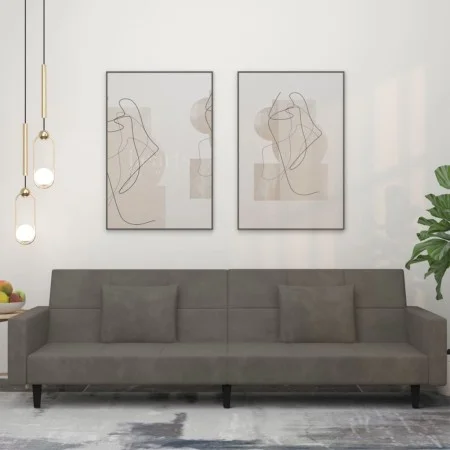 Zweiplätziges Schlafsofa mit zwei dunkelgrauen Samtkissen. von , Sofas - Ref: Foro24-375817, Preis: 276,38 €, Rabatt: %