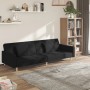 Sofá cama de 2 plazas con dos almohadas tela negro by , Sofas - Ref: Foro24-375801, Price: 285,00 €, Discount: %