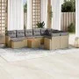 Set de sofás de jardín 11pzas con cojines ratán sintético beige by , Modular outdoor sofas - Ref: Foro24-3224414, Price: 633,...