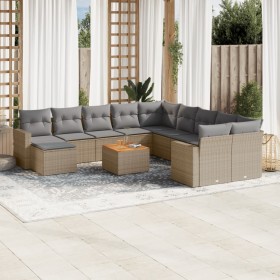 12-teiliges Gartensofa-Set und Kissen aus braunem Kunststoff-Rattan. von , Modulare Sofas für den Außenbereich - Ref: Foro24-...