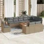 Set de sofás de jardín 11pzas con cojines ratán sintético beige by , Garden sets - Ref: Foro24-3225499, Price: 673,23 €, Disc...