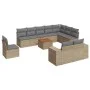 Set de sofás de jardín 11pzas con cojines ratán sintético beige by , Garden sets - Ref: Foro24-3225499, Price: 673,23 €, Disc...