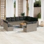 Set sofás de jardín con cojines 13 piezas ratán sintético gris by , Modular outdoor sofas - Ref: Foro24-3224373, Price: 777,5...