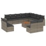 Set sofás de jardín con cojines 13 piezas ratán sintético gris by , Modular outdoor sofas - Ref: Foro24-3224373, Price: 777,5...