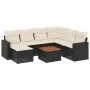 8-teiliges Gartensofa-Set und Kissen aus schwarzem Kunststoff-Rattan. von , Modulare Sofas für den Außenbereich - Ref: Foro24...