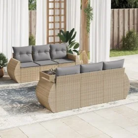 Gartensofagarnitur 7-teilig mit Kissen aus synthetischem Rattan in Beige. von , Gartensets - Ref: Foro24-3253446, Preis: 516,...