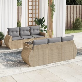 Set sofás de jardín 7 piezas y cojines ratán sintético beige by , Garden sets - Ref: Foro24-3253446, Price: 519,48 €, Discoun...