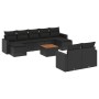 Gartensofa-Set, 10-teilig, mit schwarzen Kissen und synthetischem Rattan. von , Modulare Sofas für den Außenbereich - Ref: Fo...