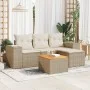 Juego de sofás jardín con cojines 5 pzas ratán sintético beige by , Garden sets - Ref: Foro24-3257745, Price: 383,39 €, Disco...