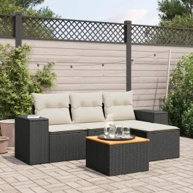 Gartenmöbel-Set, 5-teilig, mit schwarzen Polstern aus synthetischem Rattan. von , Gartensets - Ref: Foro24-3225412, Preis: 29...