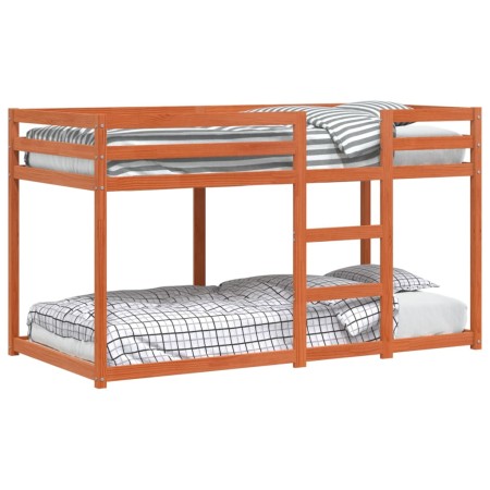 Etagenbett aus massivem, wachsbraunem Kiefernholz, 90 x 190 cm von , Betten und Lattenroste - Ref: Foro24-3214875, Preis: 155...