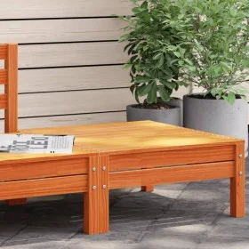 Massiver Gartenhocker aus braun gewachstem Kiefernholz. von , Modulare Sofas für den Außenbereich - Ref: Foro24-838016, Preis...