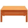 Massiver Gartenhocker aus braun gewachstem Kiefernholz. von , Modulare Sofas für den Außenbereich - Ref: Foro24-838016, Preis...