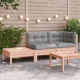 Sofá jardín con cojines reposapiés madera maciza abeto Douglas by , Modular outdoor sofas - Ref: Foro24-838187, Price: 198,03...