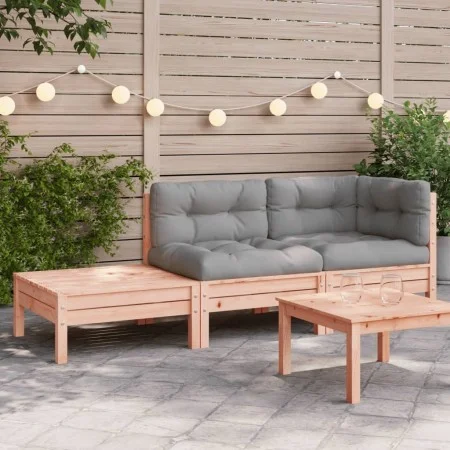 Sofá jardín con cojines reposapiés madera maciza abeto Douglas by , Modular outdoor sofas - Ref: Foro24-838187, Price: 198,03...
