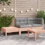 Sofá jardín con cojines reposapiés madera maciza abeto Douglas by , Modular outdoor sofas - Ref: Foro24-838187, Price: 198,03...
