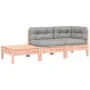 Sofá jardín con cojines reposapiés madera maciza abeto Douglas by , Modular outdoor sofas - Ref: Foro24-838187, Price: 198,03...
