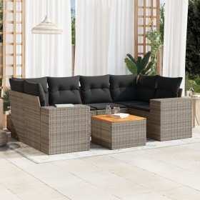 Set de sofás de jardín 7 piezas con cojines ratán PE gris by , Garden sets - Ref: Foro24-3257677, Price: 455,31 €, Discount: %