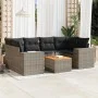 Set de sofás de jardín 7 piezas con cojines ratán PE gris by , Garden sets - Ref: Foro24-3257677, Price: 456,29 €, Discount: %
