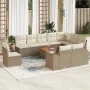 Set de sofás de jardín 11pzas con cojines ratán sintético beige by , Garden sets - Ref: Foro24-3257829, Price: 753,44 €, Disc...