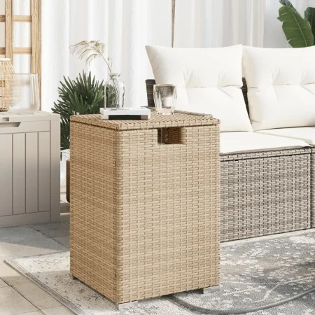 Mesa cubierta para bombona de propano ratán beige 40x40x60 cm by , Garden tables - Ref: Foro24-366297, Price: 91,49 €, Discou...