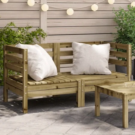 Ecksofas für den Garten, 2 Stück, imprägniertes Kiefernholz. von , Modulare Sofas für den Außenbereich - Ref: Foro24-837990, ...