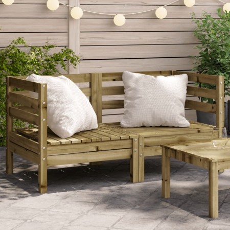 Ecksofas für den Garten, 2 Stück, imprägniertes Kiefernholz. von , Modulare Sofas für den Außenbereich - Ref: Foro24-837990, ...