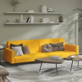 Sofá cama de 2 plazas terciopelo amarillo by , Sofas - Ref: Foro24-375944, Price: 259,35 €, Discount: %