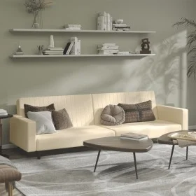 Sofá cama de 2 plazas terciopelo color crema by , Sofas - Ref: Foro24-375946, Price: 260,54 €, Discount: %
