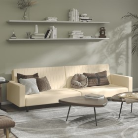 Zweiplätziges Schlafsofa aus cremefarbenem Samt von , Sofas - Ref: Foro24-375946, Preis: 265,11 €, Rabatt: %