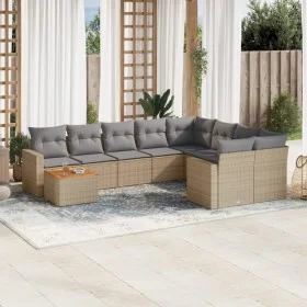 Gartensofa-Set mit 10-teiligen beigen Kissen aus synthetischem Rattan. von , Modulare Sofas für den Außenbereich - Ref: Foro2...